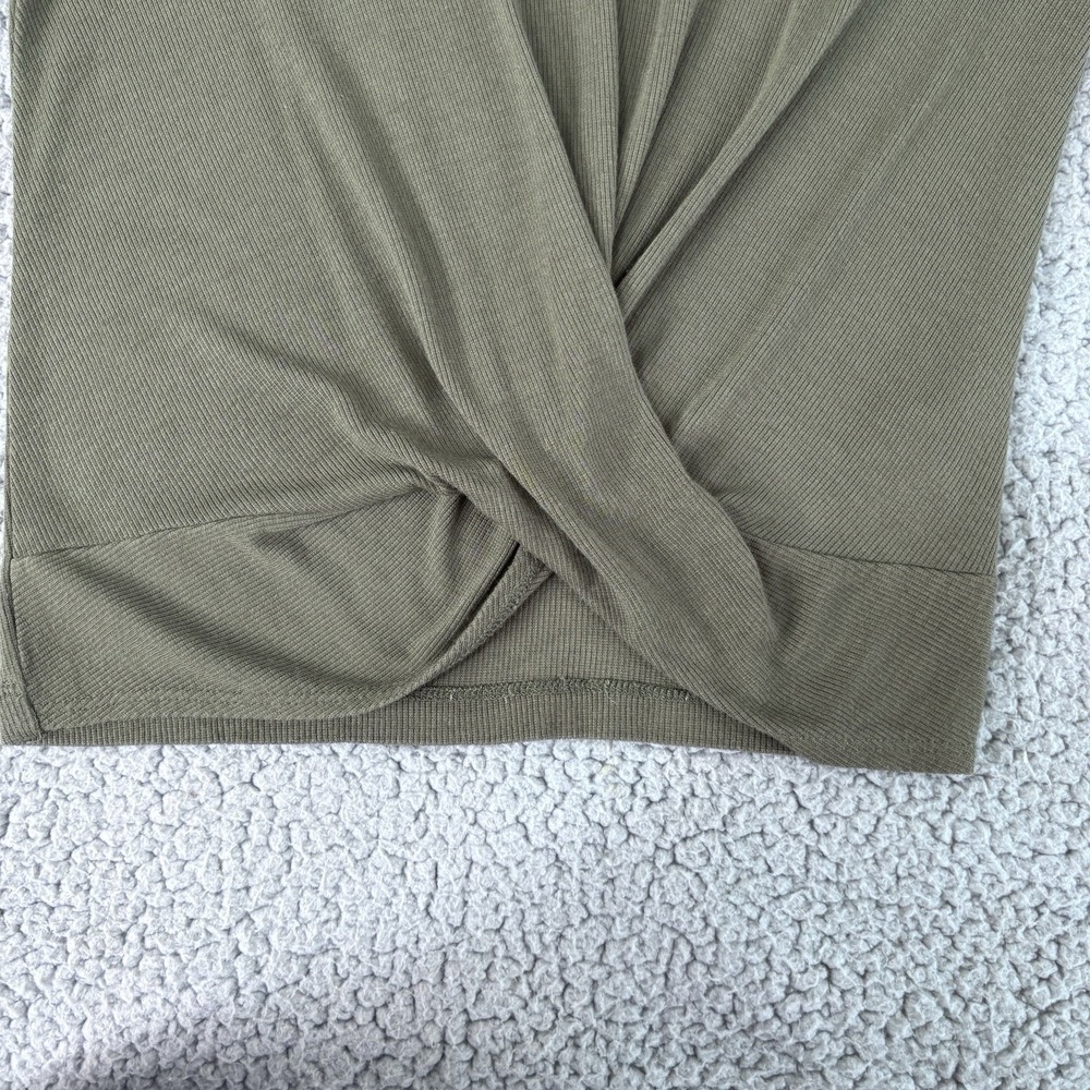 Marine Layer Top Womens Small Olive Green Twist Front Modal Stretch Minimalist - Picture 5 of 8